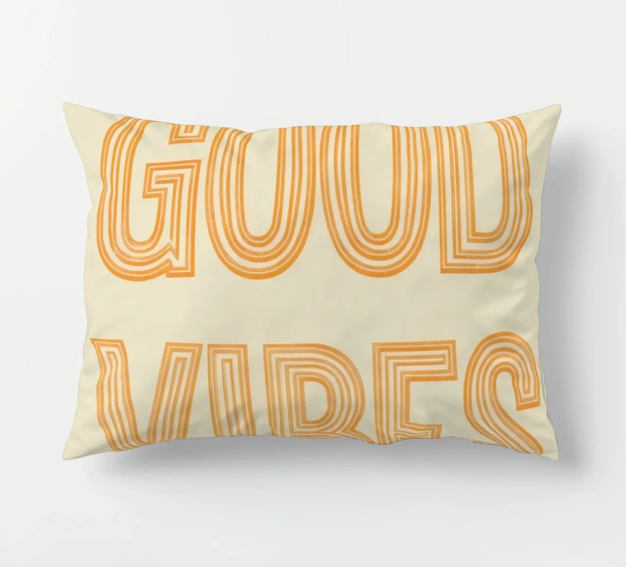 Grafica Good Vibes solo in arancione cuscino da DesignDoodle