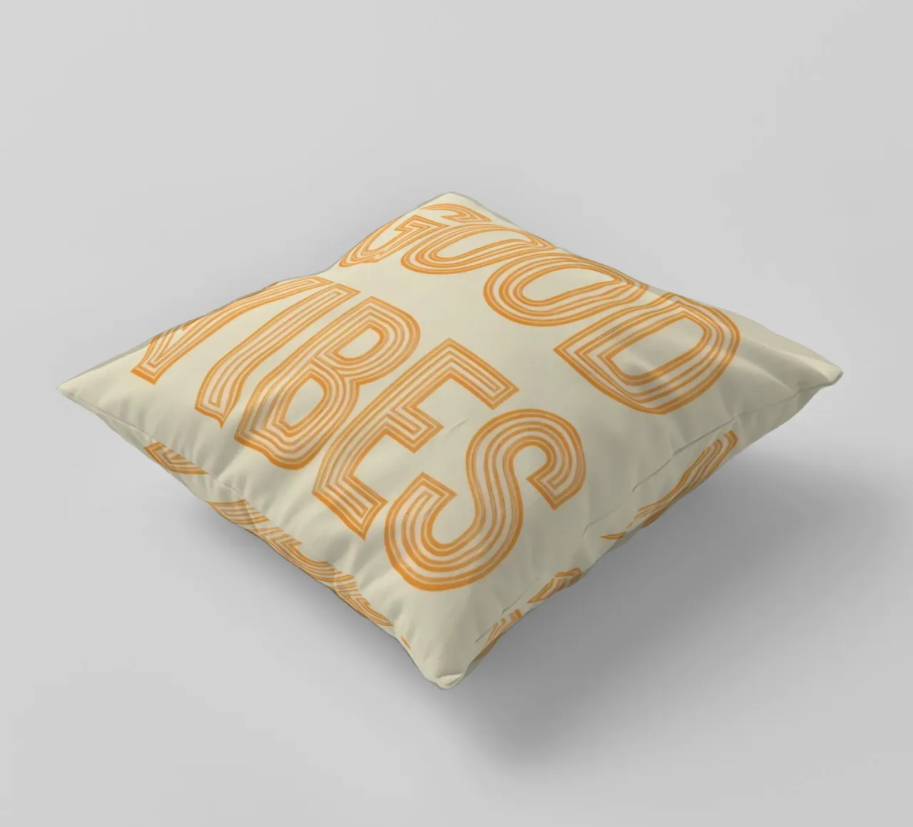 Grafica Good Vibes solo in arancione cuscino da DesignDoodle