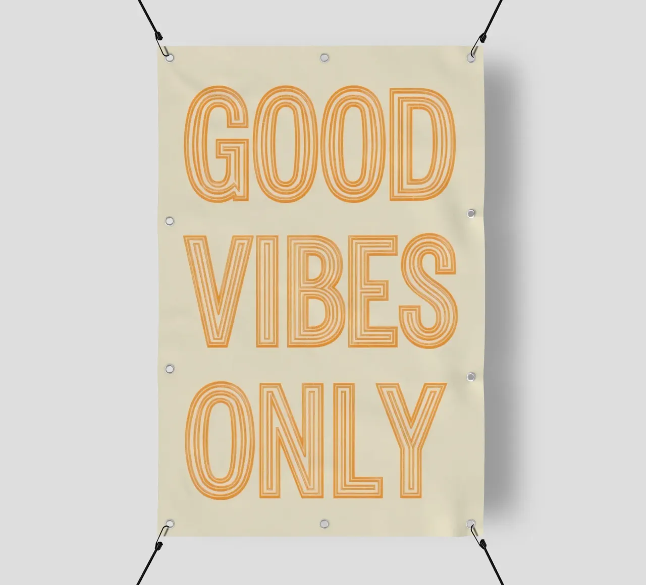 Grafica Good Vibes solo in arancione telo in pvc da DesignDoodle