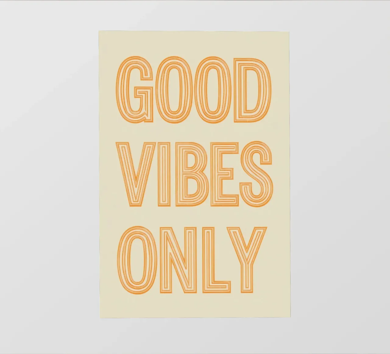 Grafica Good Vibes solo in arancione telo in pvc da DesignDoodle