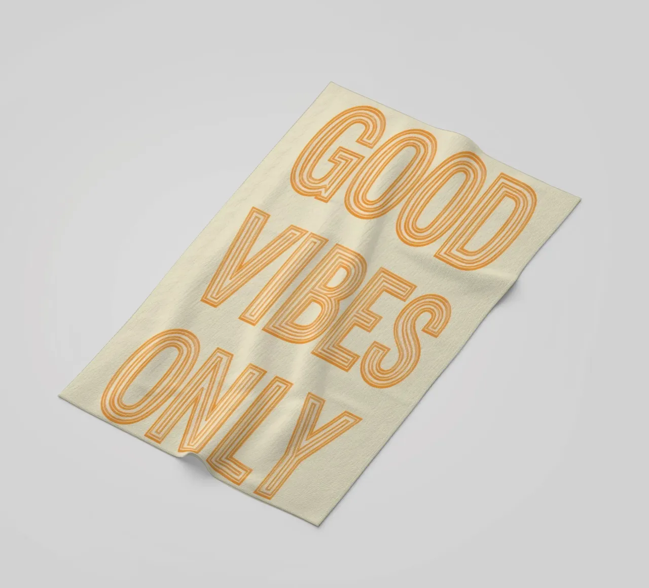 Grafica Good Vibes solo in arancione telo mare da DesignDoodle