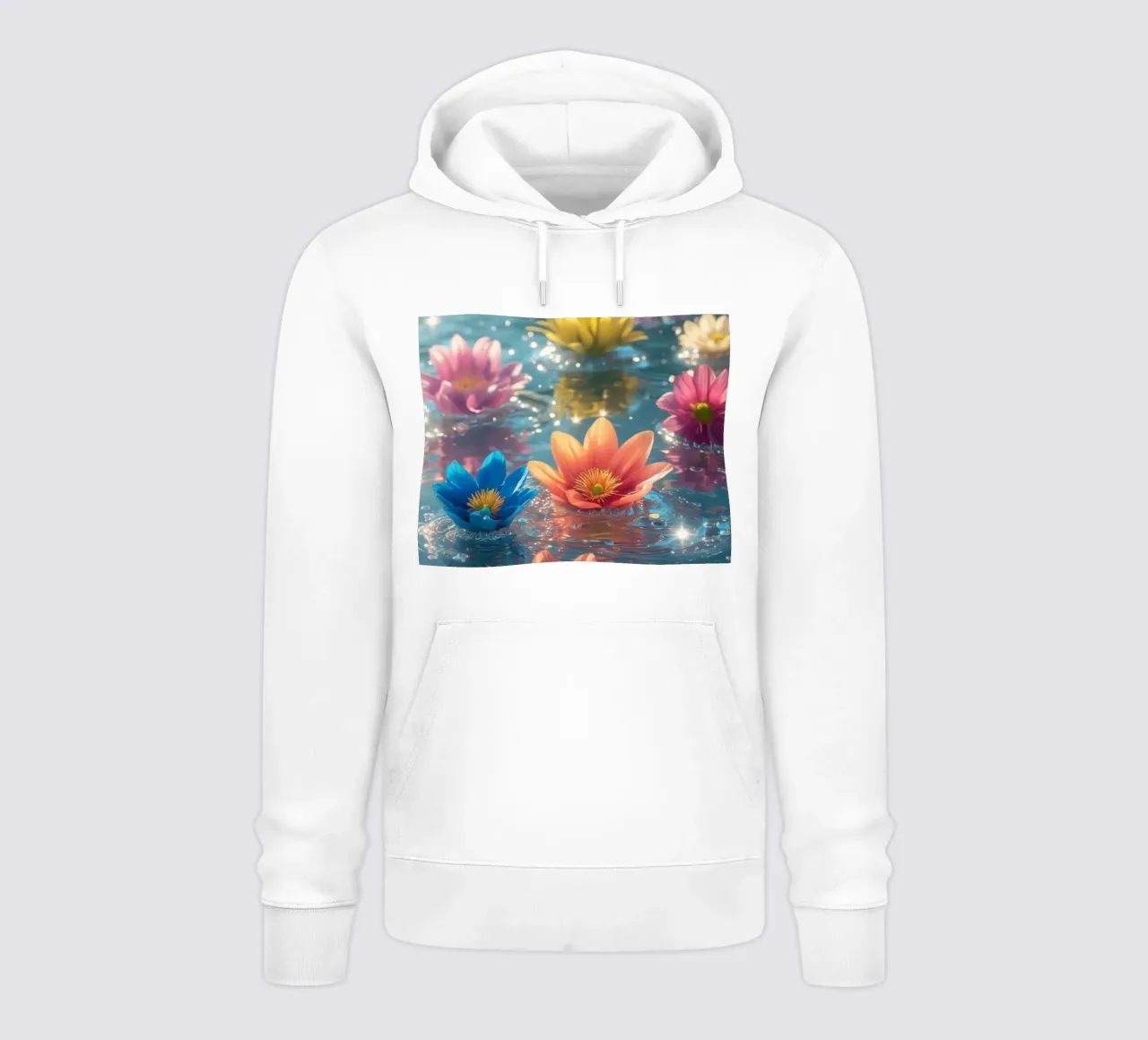 Fiori magici e colorati sull'acqua felpa con cappuccio da Léa Lefebvre Photography