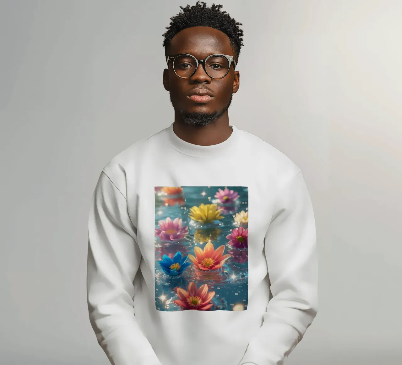 Fiori magici e colorati sull'acqua felpa da Léa Lefebvre Photography