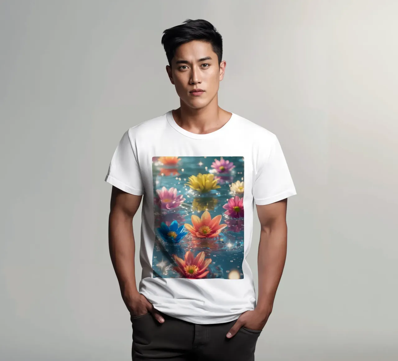 Fiori magici e colorati sull'acqua t-shirt da Léa Lefebvre Photography