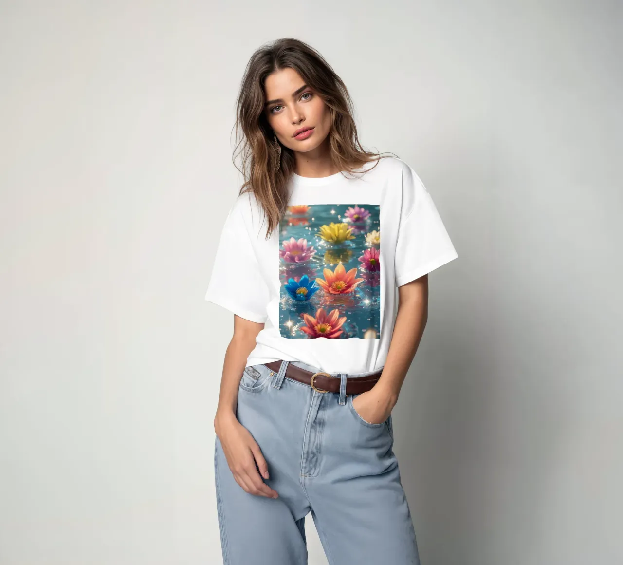 Fiori magici e colorati sull'acqua t-shirt da Léa Lefebvre Photography