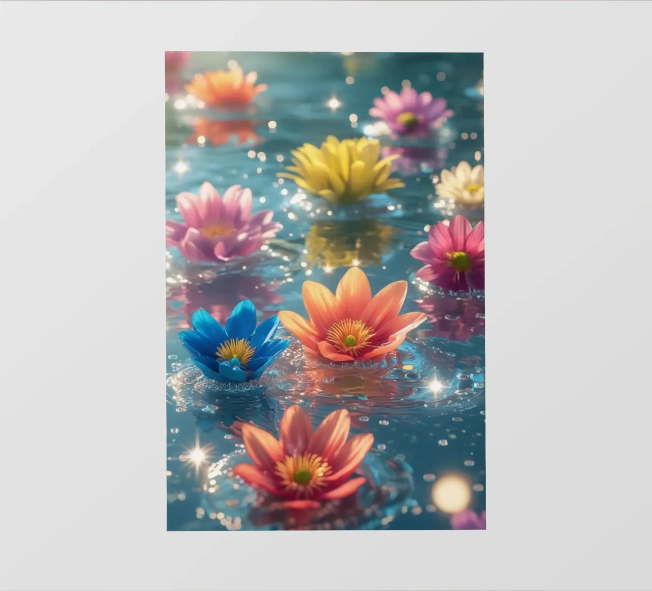 Fiori magici e colorati sull'acqua pellicola backlit da Léa Lefebvre Photography