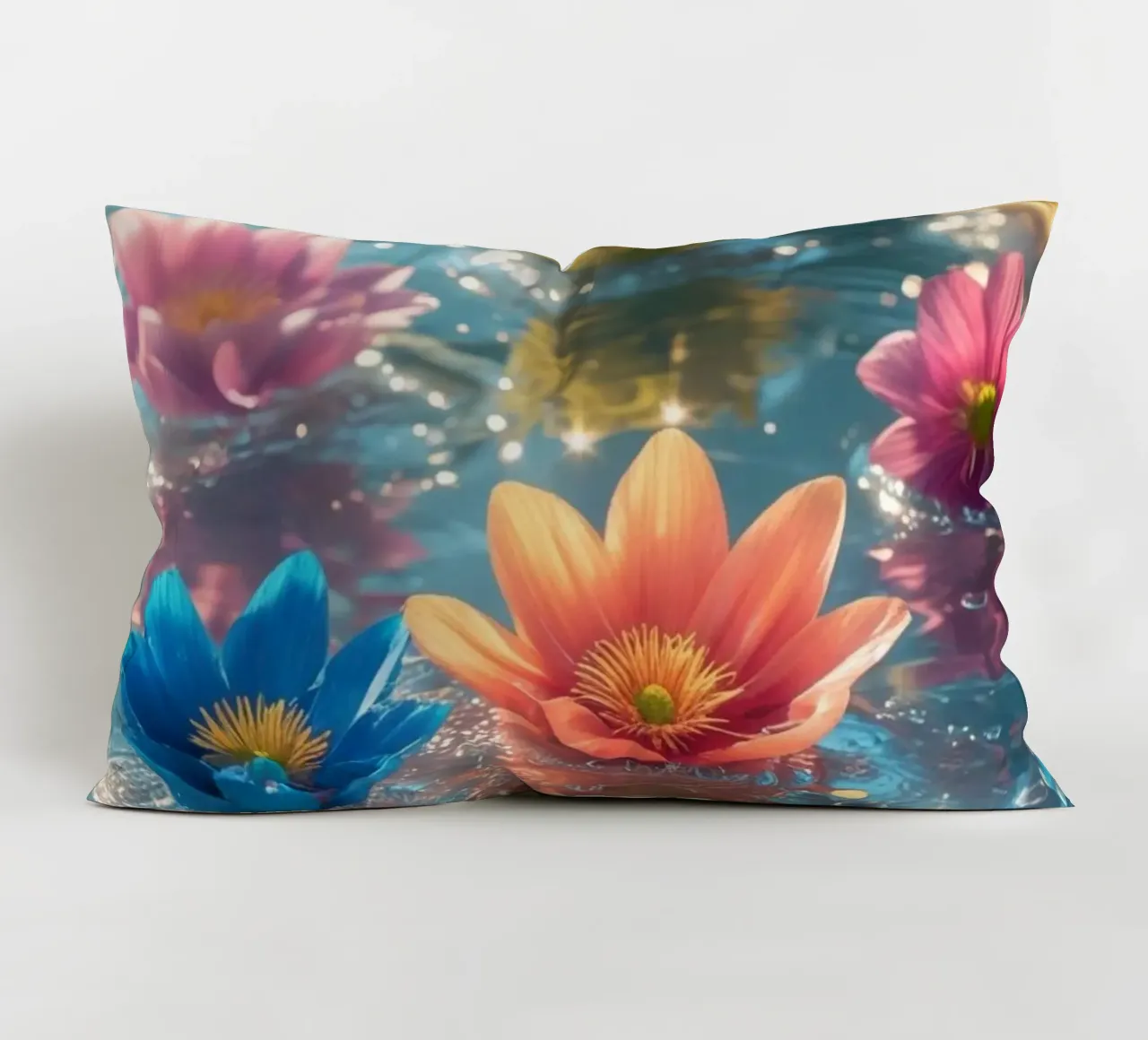 Fiori magici e colorati sull'acqua cuscino da Léa Lefebvre Photography