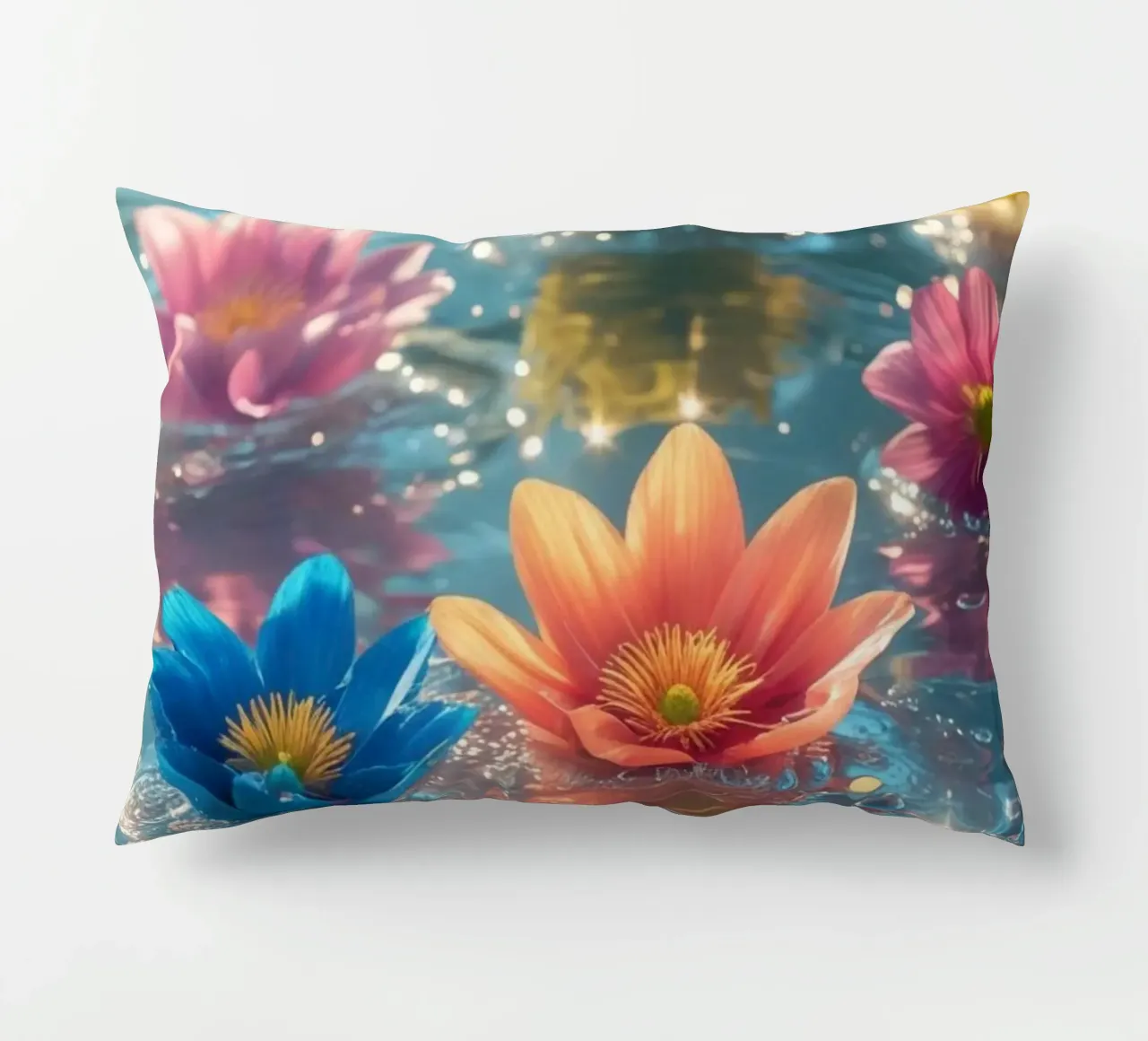 Fiori magici e colorati sull'acqua cuscino da Léa Lefebvre Photography