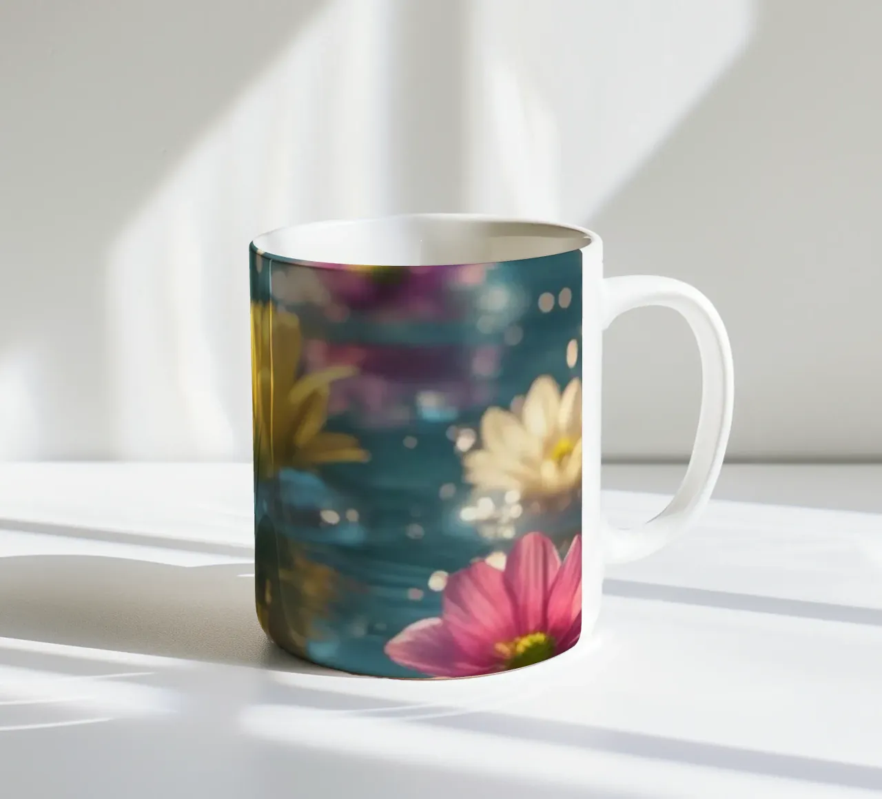 Fiori magici e colorati sull'acqua tazza in ceramica da Léa Lefebvre Photography
