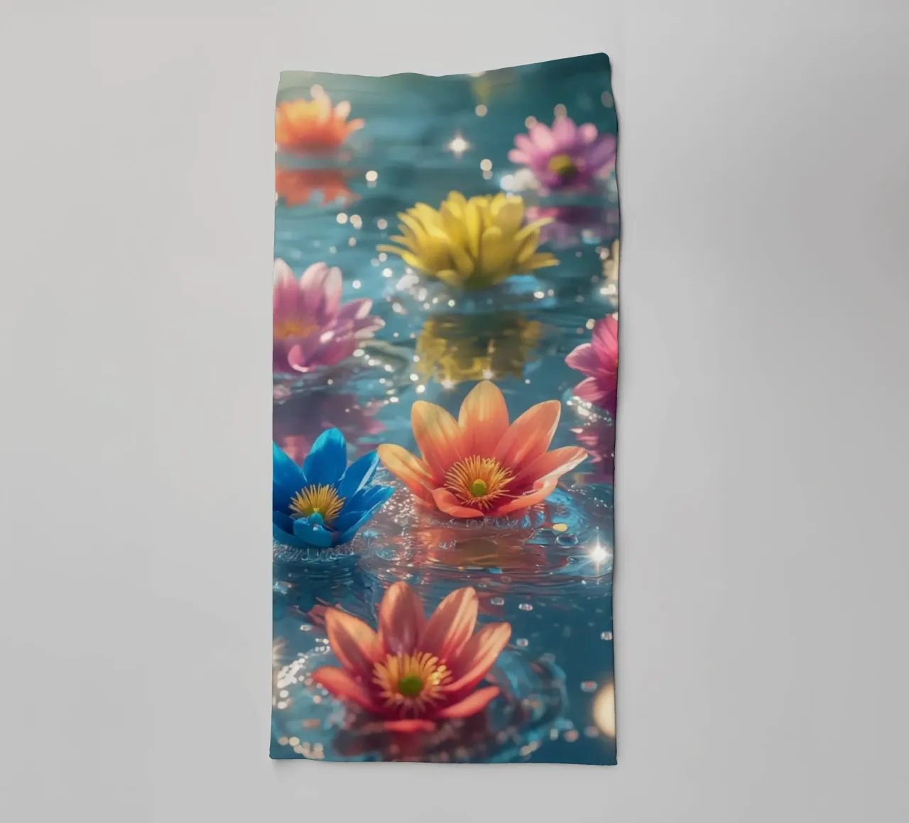 Fiori magici e colorati sull'acqua asciugamano da bagno da Léa Lefebvre Photography