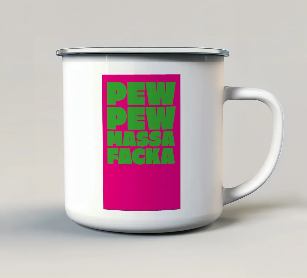 PEW PEW tazza in smalto da Flo Klein