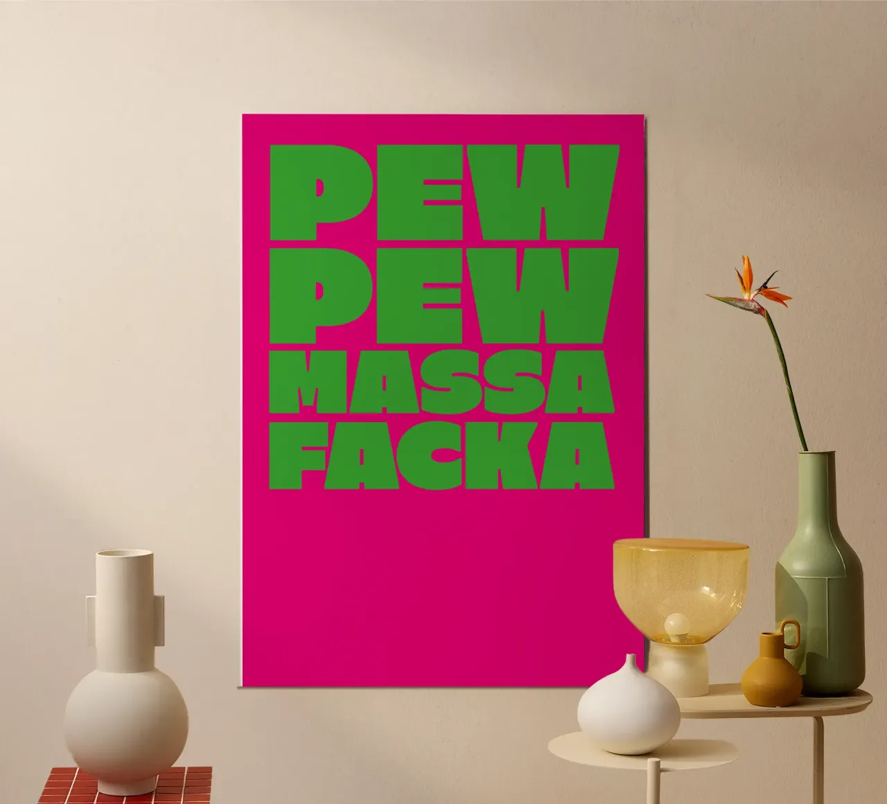 PEW PEW poster con telaio in legno da Flo Klein