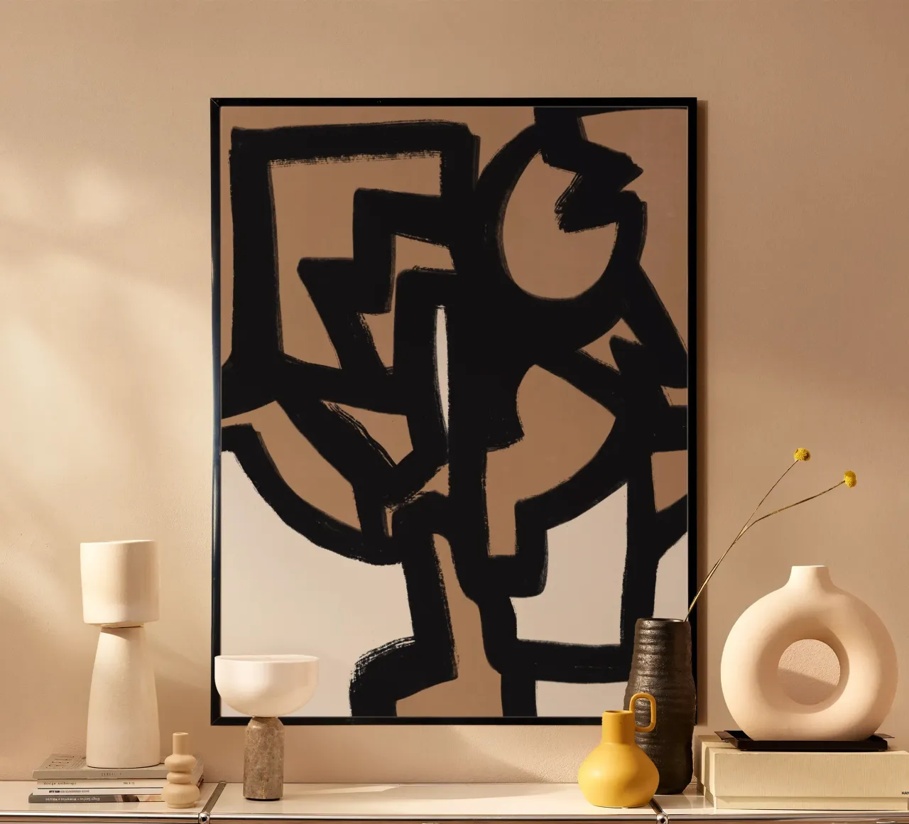 Linea in grassetto astratta 11 poster con telaio in plastica da Little Dean