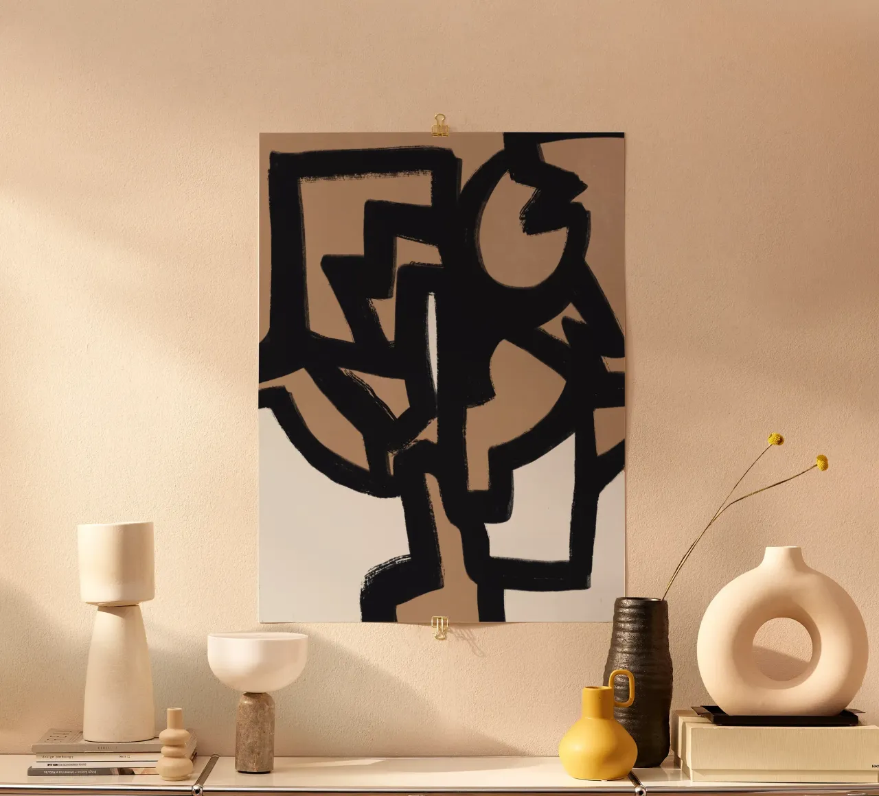 Linea in grassetto astratta 11 poster con telaio in plastica da Little Dean
