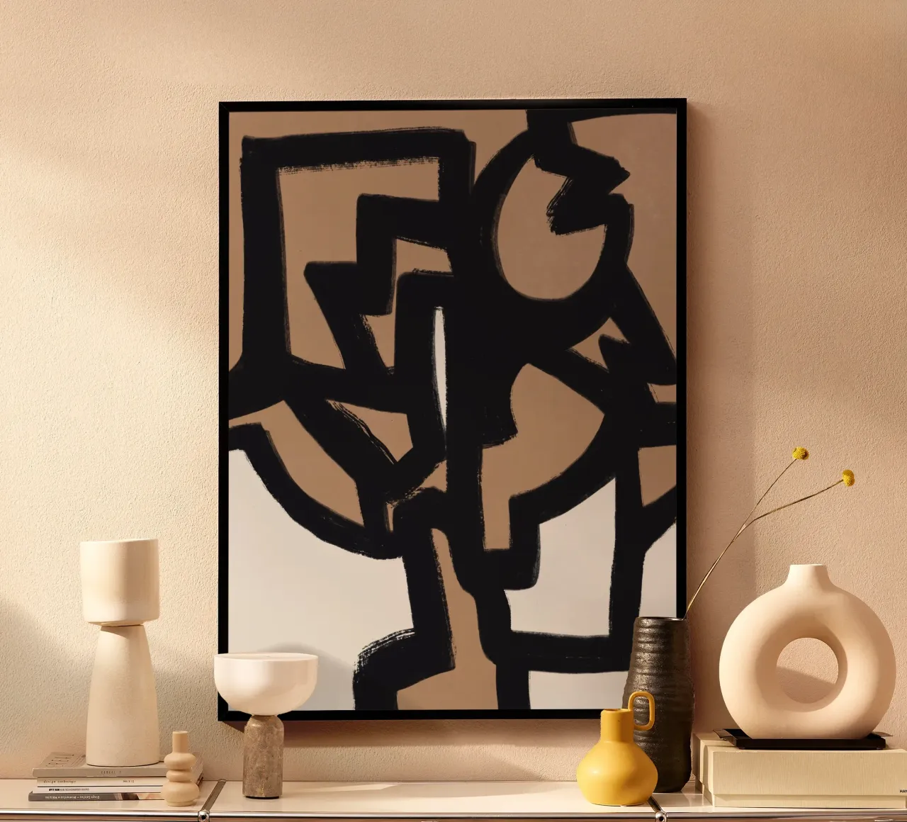 Linea in grassetto astratta 11 poster con telaio in plastica da Little Dean