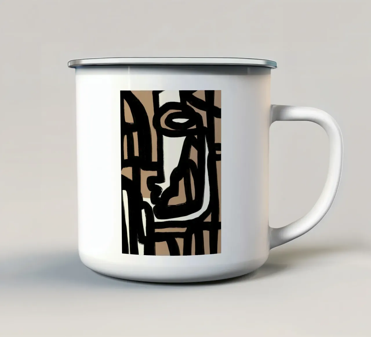 Linea astratta in grassetto 12 tazza in smalto da Little Dean