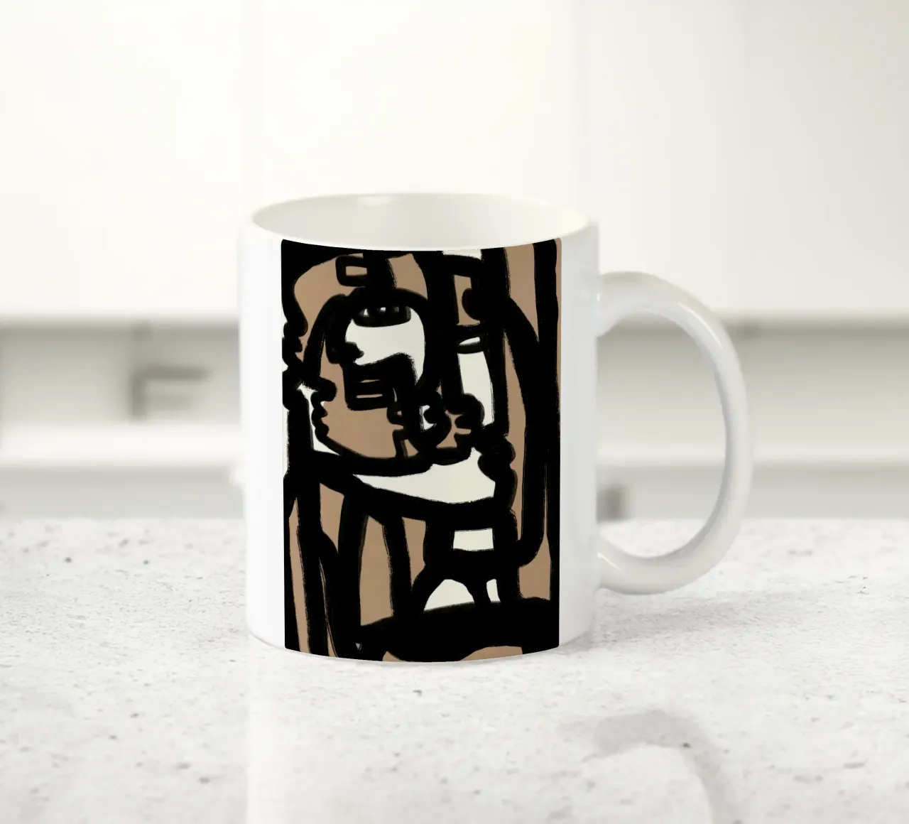 Linea in grassetto astratta 13 tazza in ceramica da Little Dean