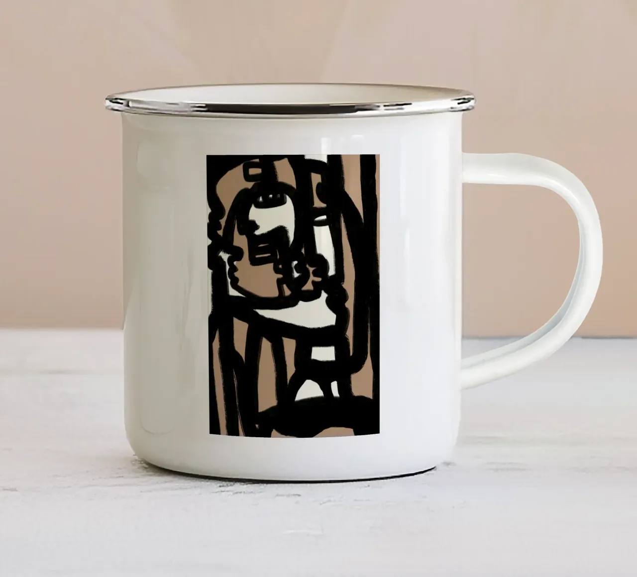 Linea in grassetto astratta 13 tazza in smalto da Little Dean
