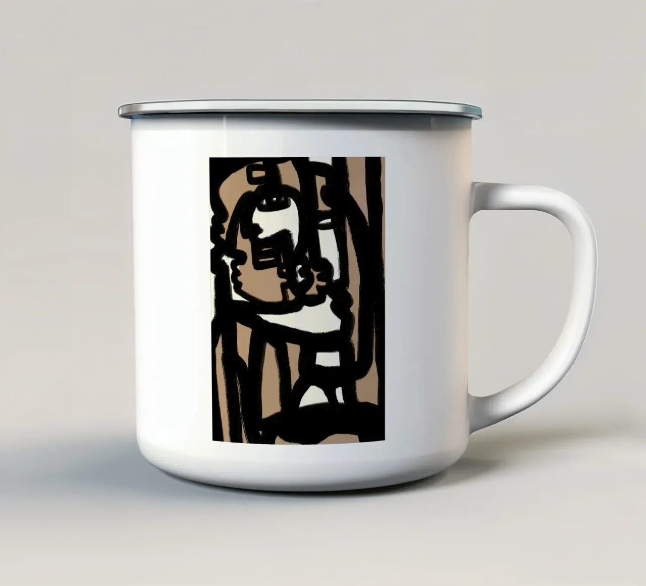 Linea in grassetto astratta 13 tazza in smalto da Little Dean