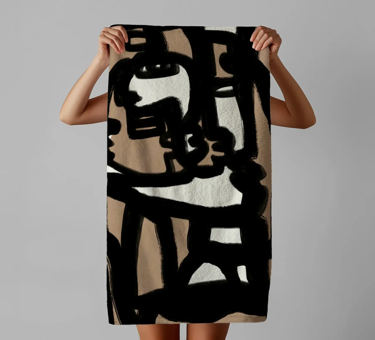 Bold line abstract 13 towel by Little Dean