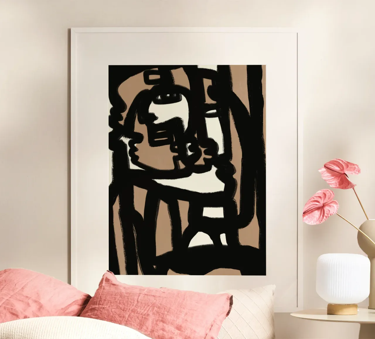 Linea in grassetto astratta 13 poster con telaio in alluminio da Little Dean