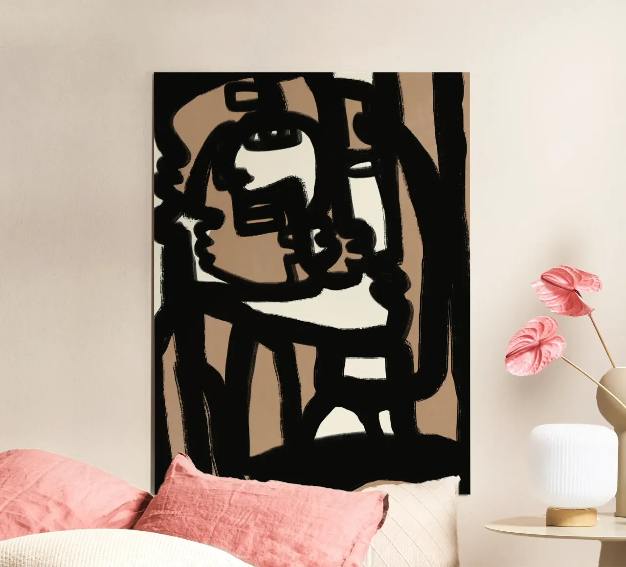 Linea in grassetto astratta 13 poster con telaio in alluminio da Little Dean
