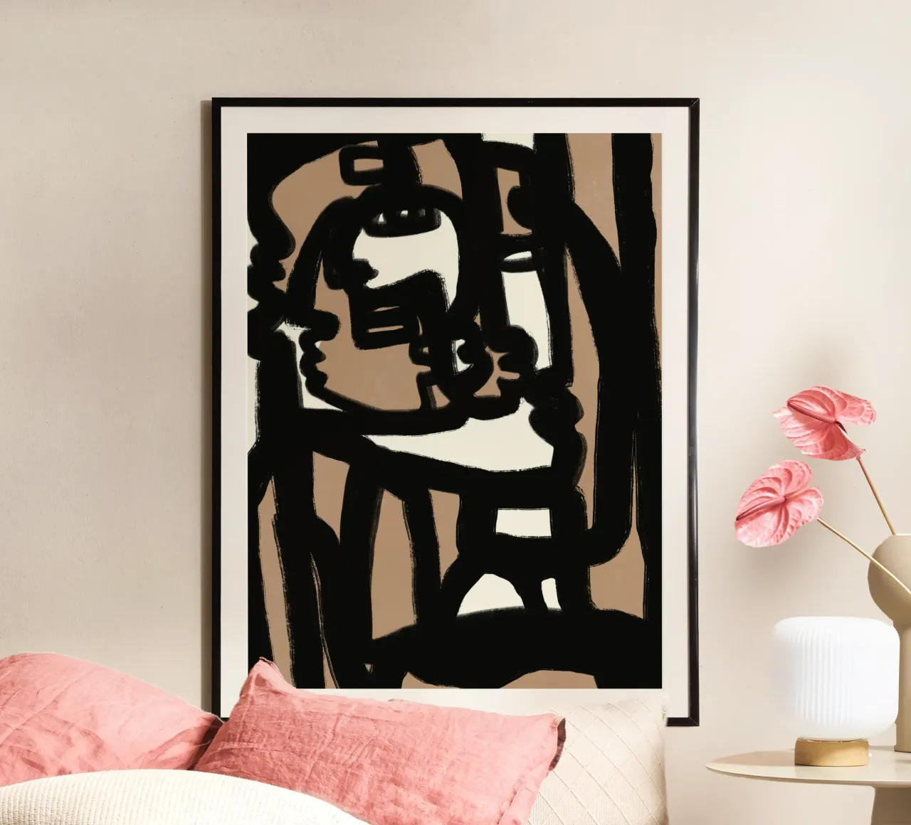 Linea in grassetto astratta 13 poster con telaio in alluminio da Little Dean