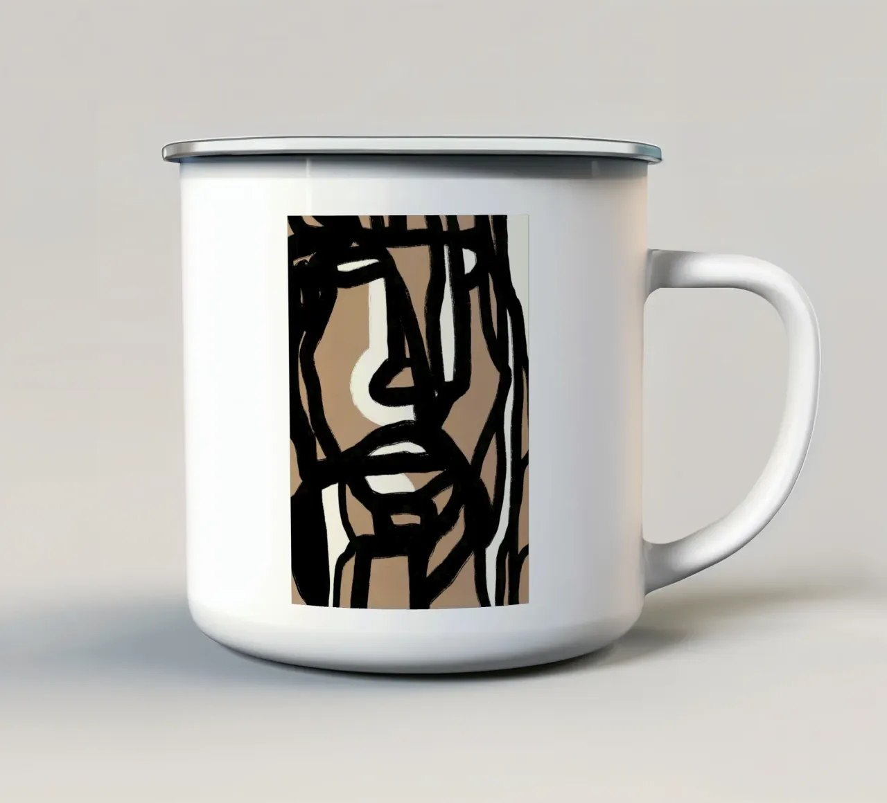 Linea in grassetto astratta 14 tazza in smalto da Little Dean