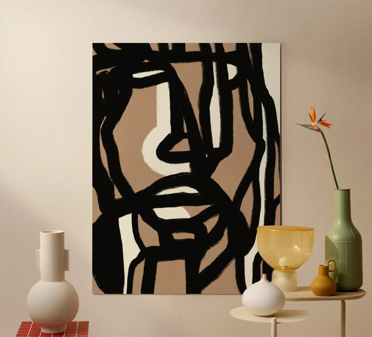Linea in grassetto astratta 14 poster con telaio in alluminio da Little Dean