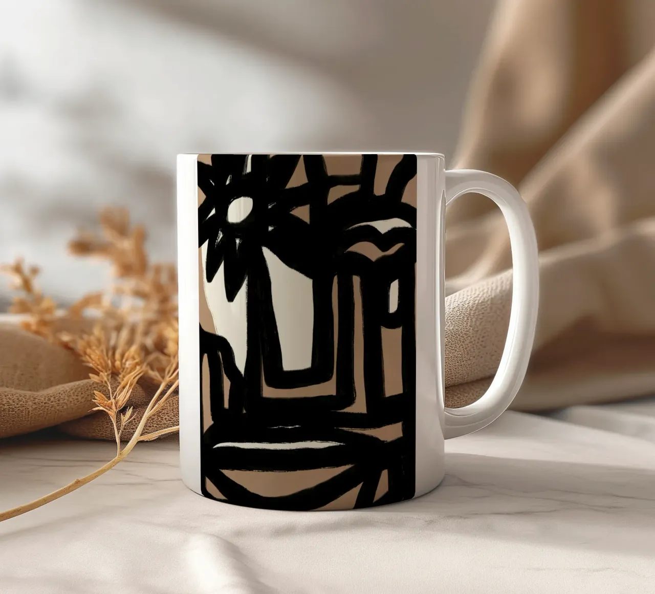 Linea in grassetto astratta 15 tazza in ceramica da Little Dean