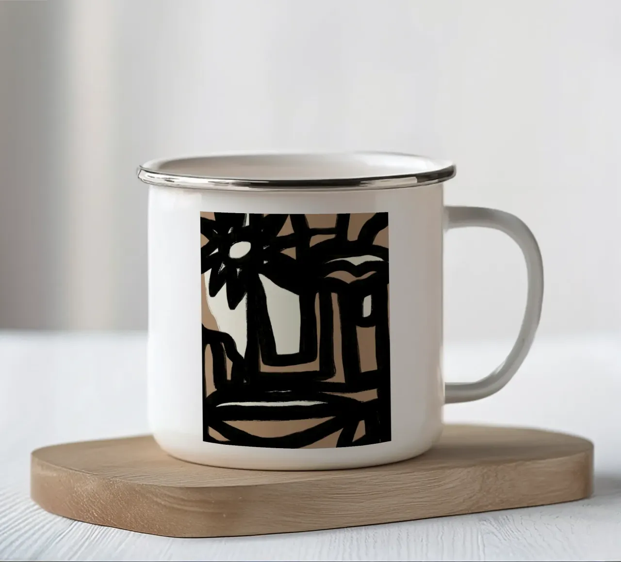 Linea in grassetto astratta 15 tazza in smalto da Little Dean