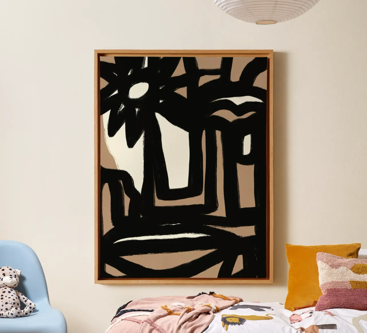 Linea in grassetto astratta 15 tela con Cornice a cassetta da Little Dean