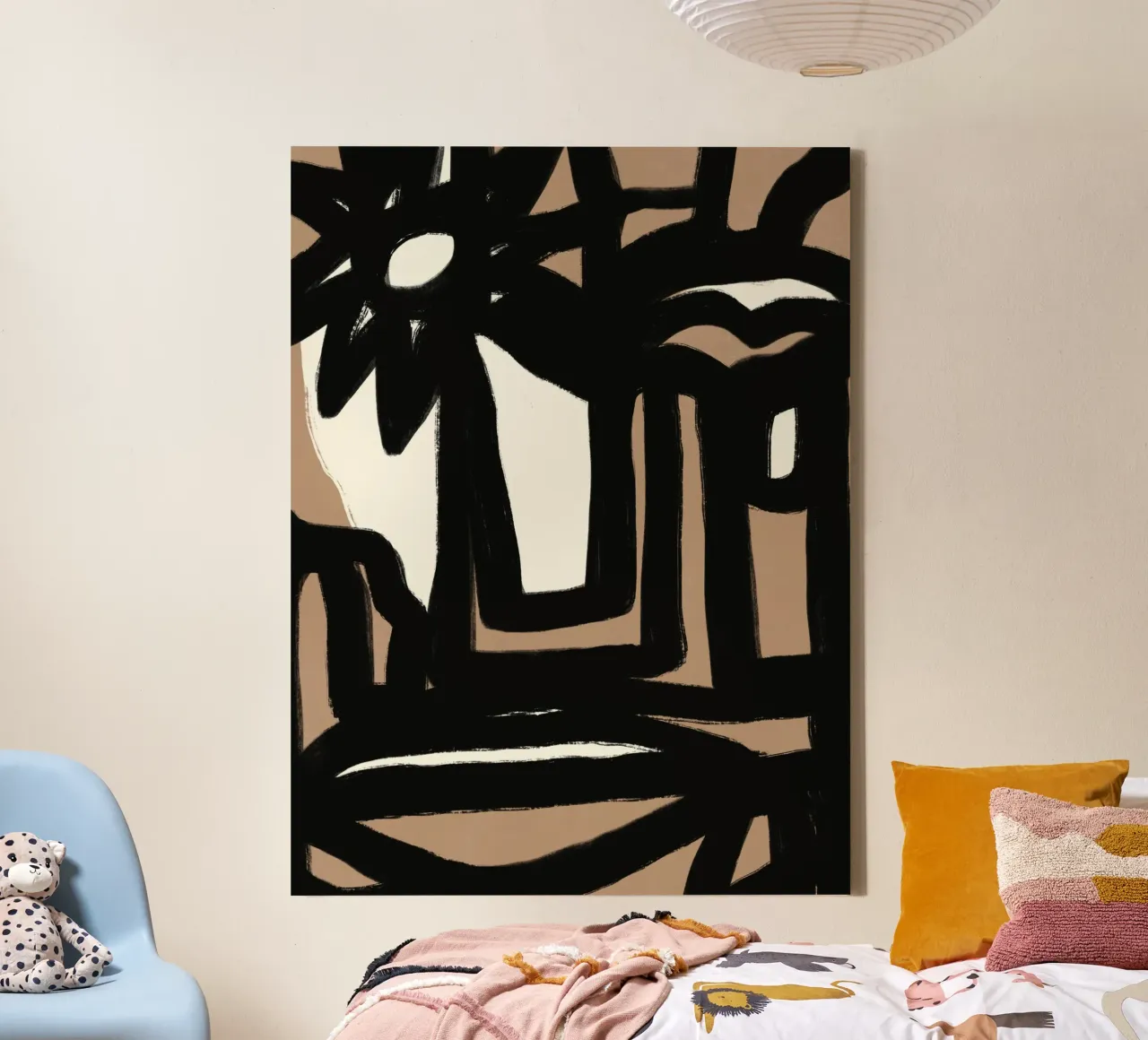 Linea in grassetto astratta 15 tela con Cornice a cassetta da Little Dean