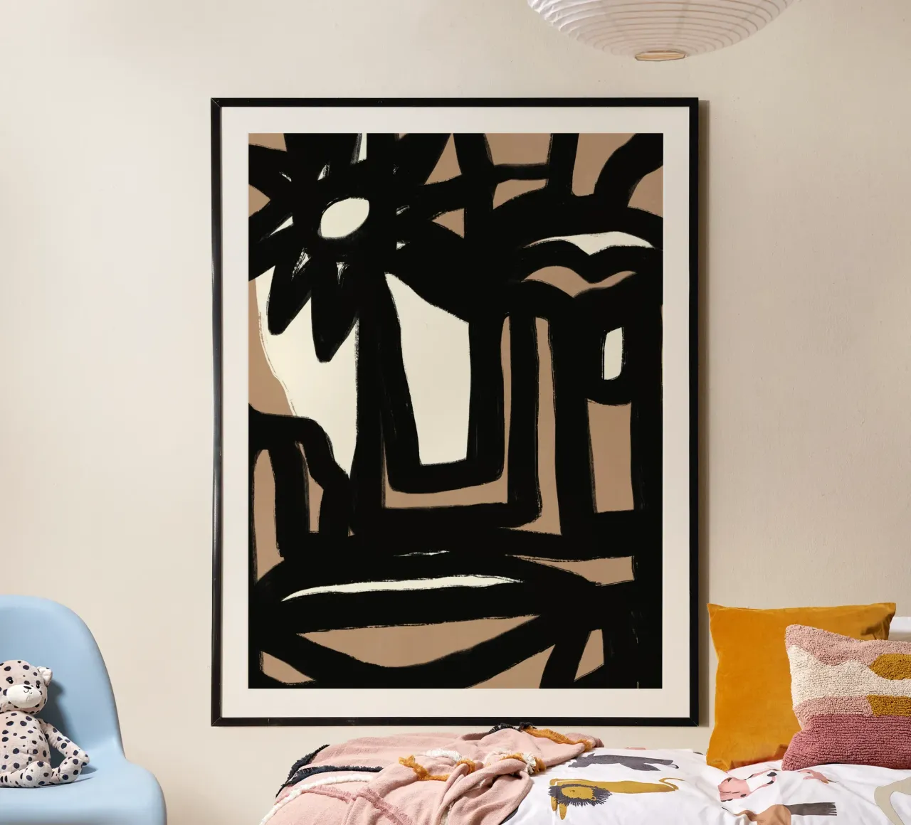 Linea in grassetto astratta 15 poster con telaio in alluminio da Little Dean