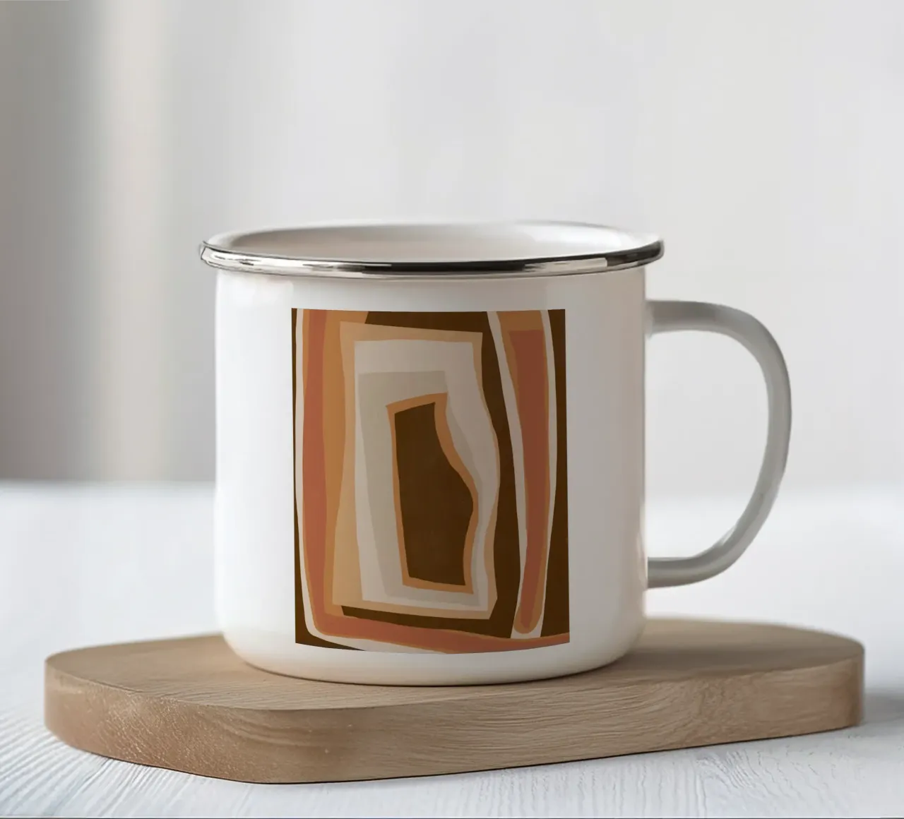Aardetint abstract 06 emaille mok van Little Dean