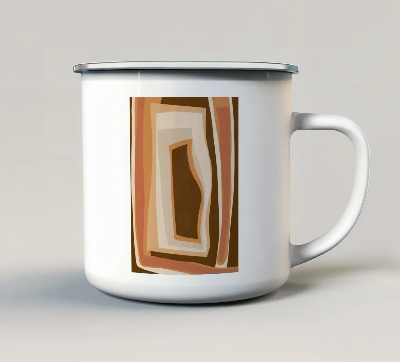 Aardetint abstract 06 emaille mok van Little Dean