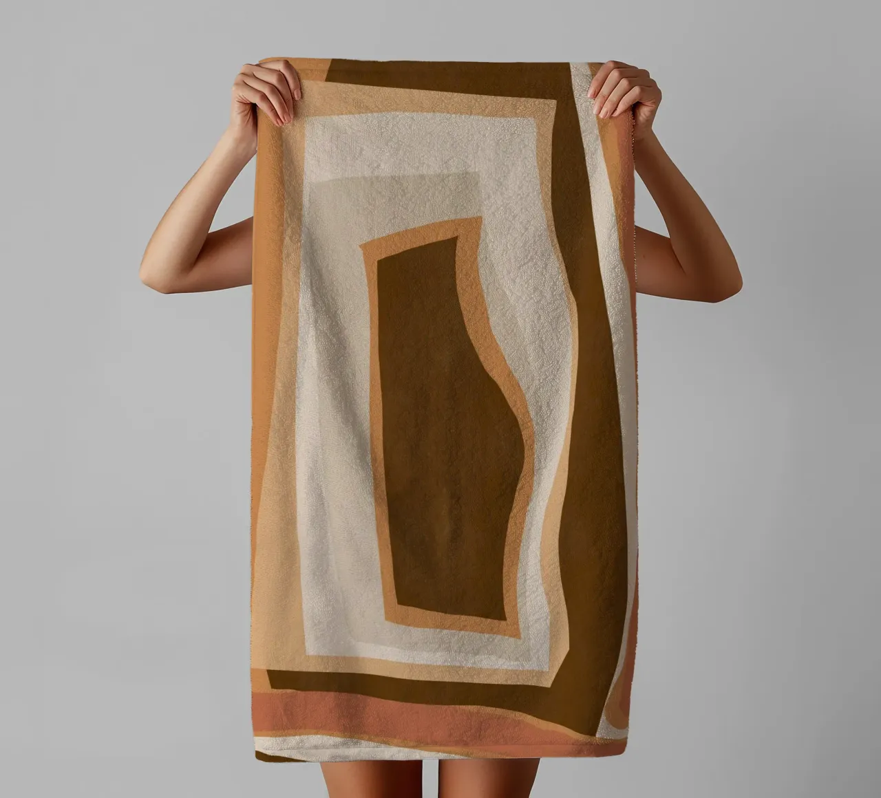 Aardetint abstract 06 badhanddoek van Little Dean