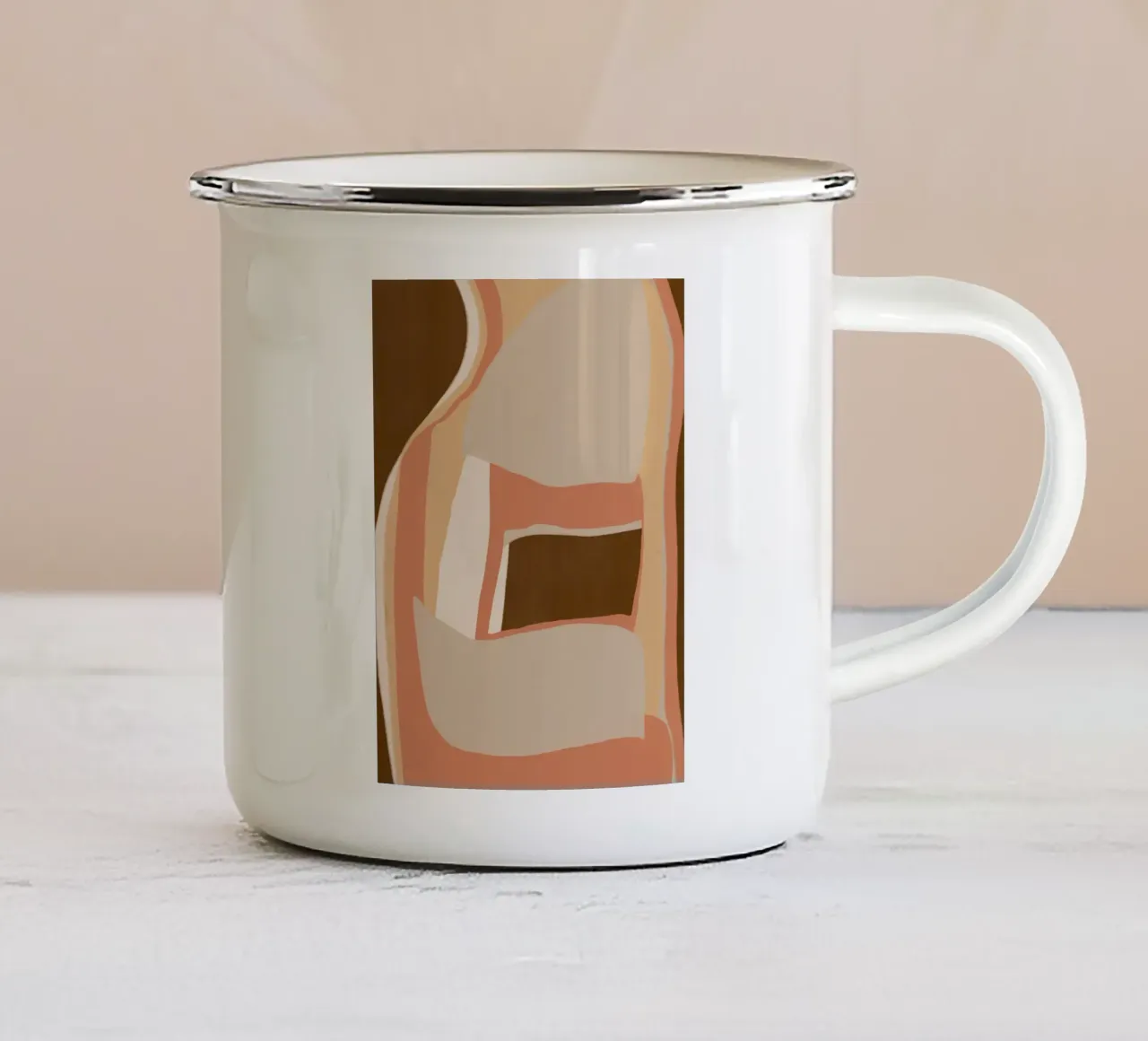 Tono terra astratto 08 tazza in smalto da Little Dean