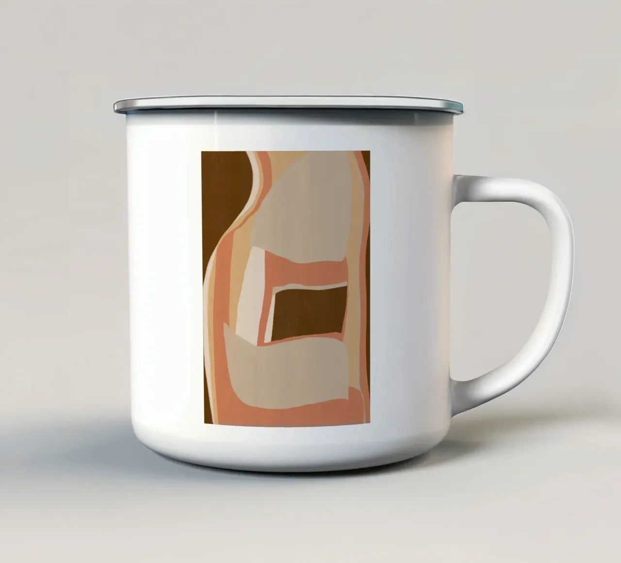 Tono terra astratto 08 tazza in smalto da Little Dean