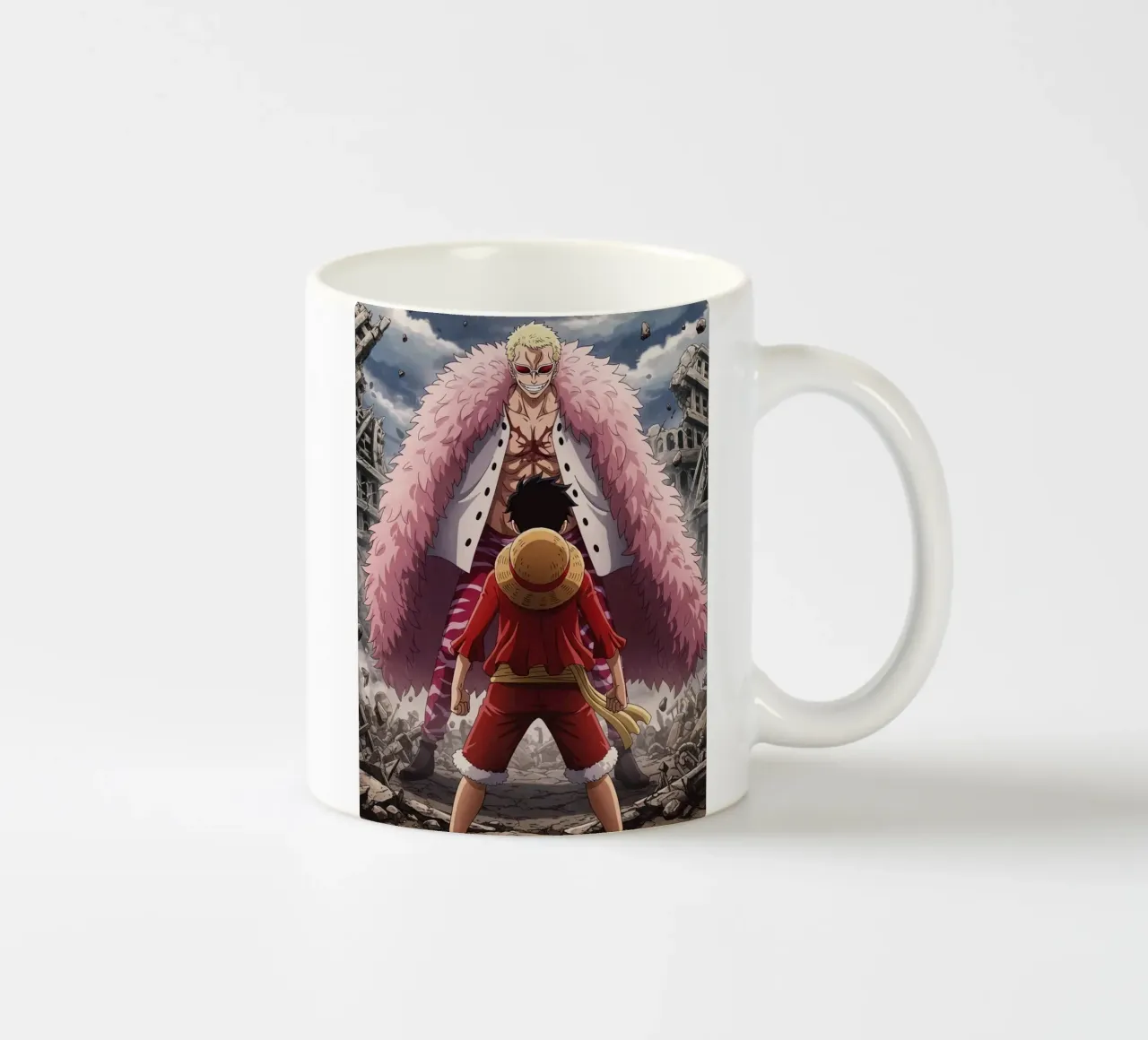 Monkey D Luffy Vs Donquixote Doflamingo tazza in ceramica da Musadad Shop