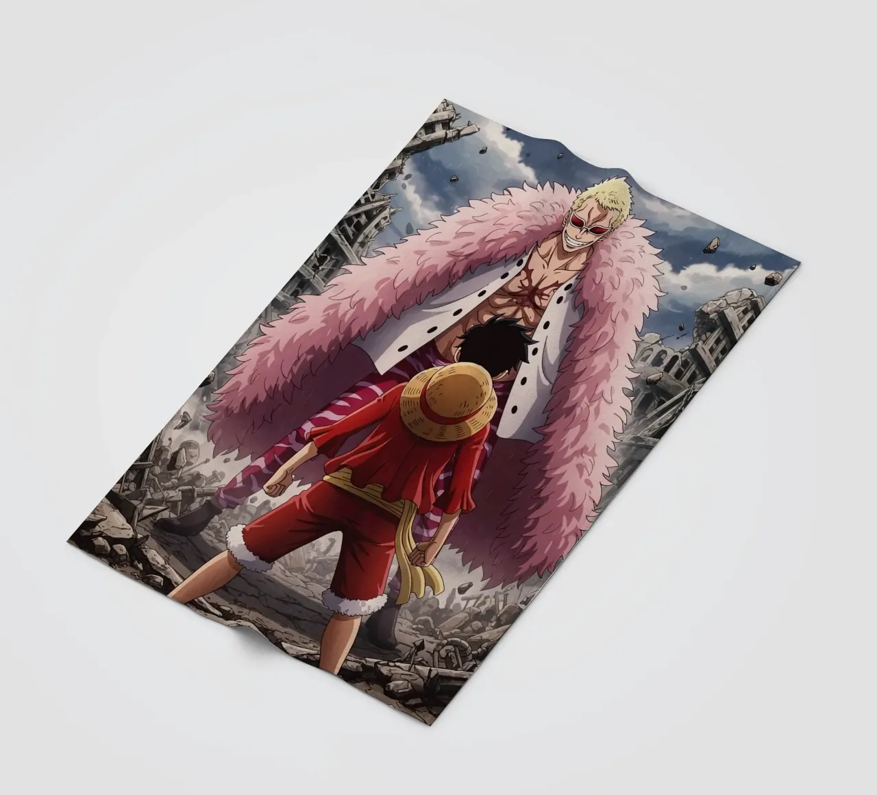 Monkey D Luffy Vs Donquixote Doflamingo coperta in pile da Musadad Shop