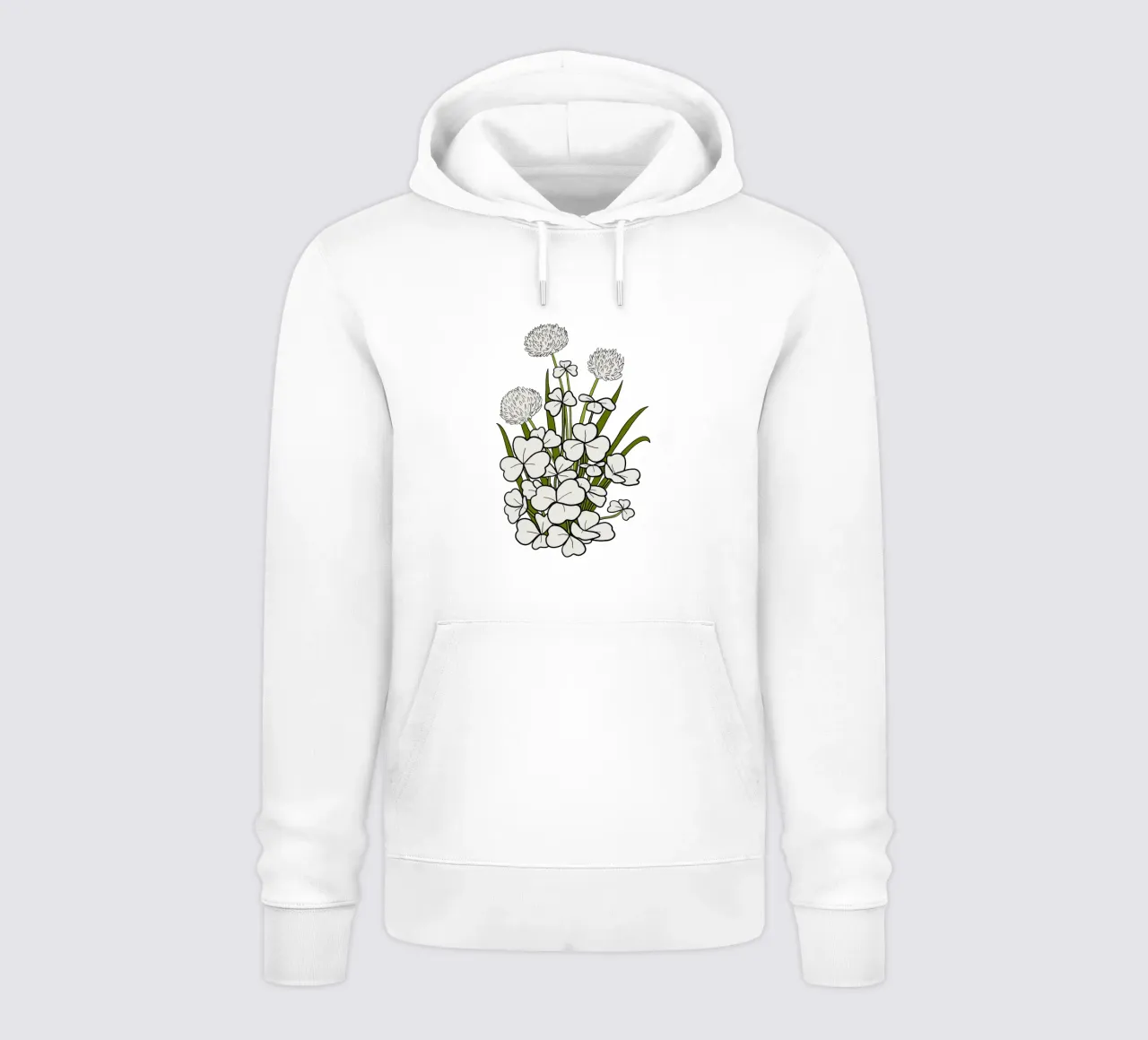 White shamrock felpa con cappuccio da TijanaArtStudio88