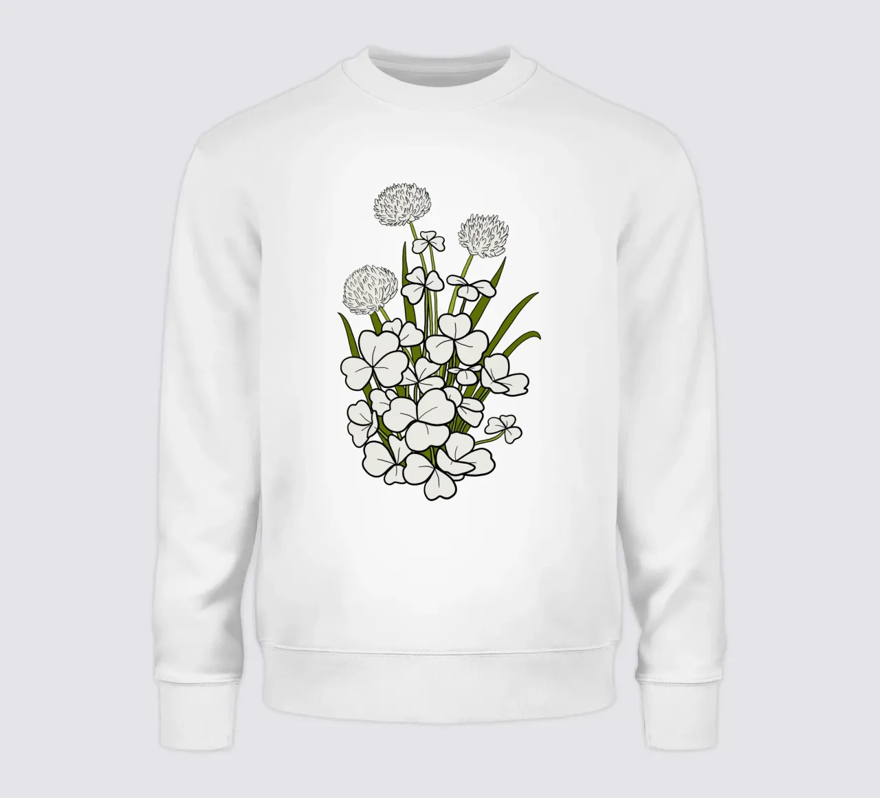 White shamrock sweatshirt van TijanaArtStudio88