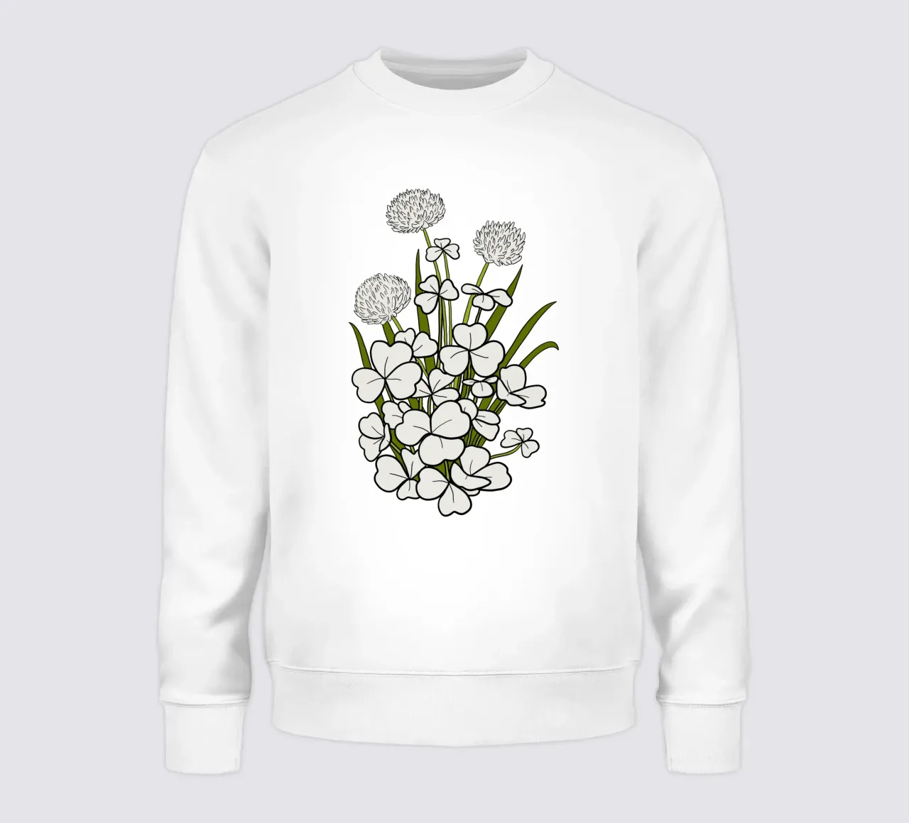 White shamrock felpa da TijanaArtStudio88