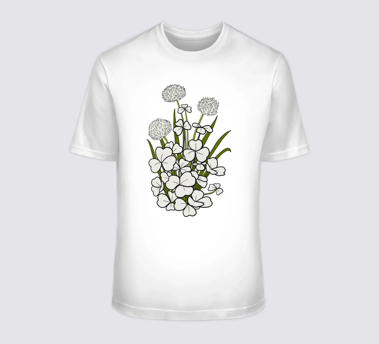 White shamrock t-shirt da TijanaArtStudio88