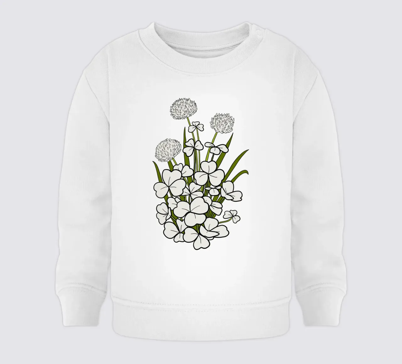 White shamrock felpa neonato da TijanaArtStudio88