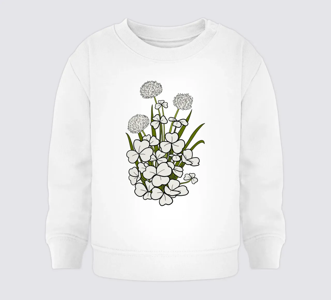 White shamrock felpa neonato da TijanaArtStudio88