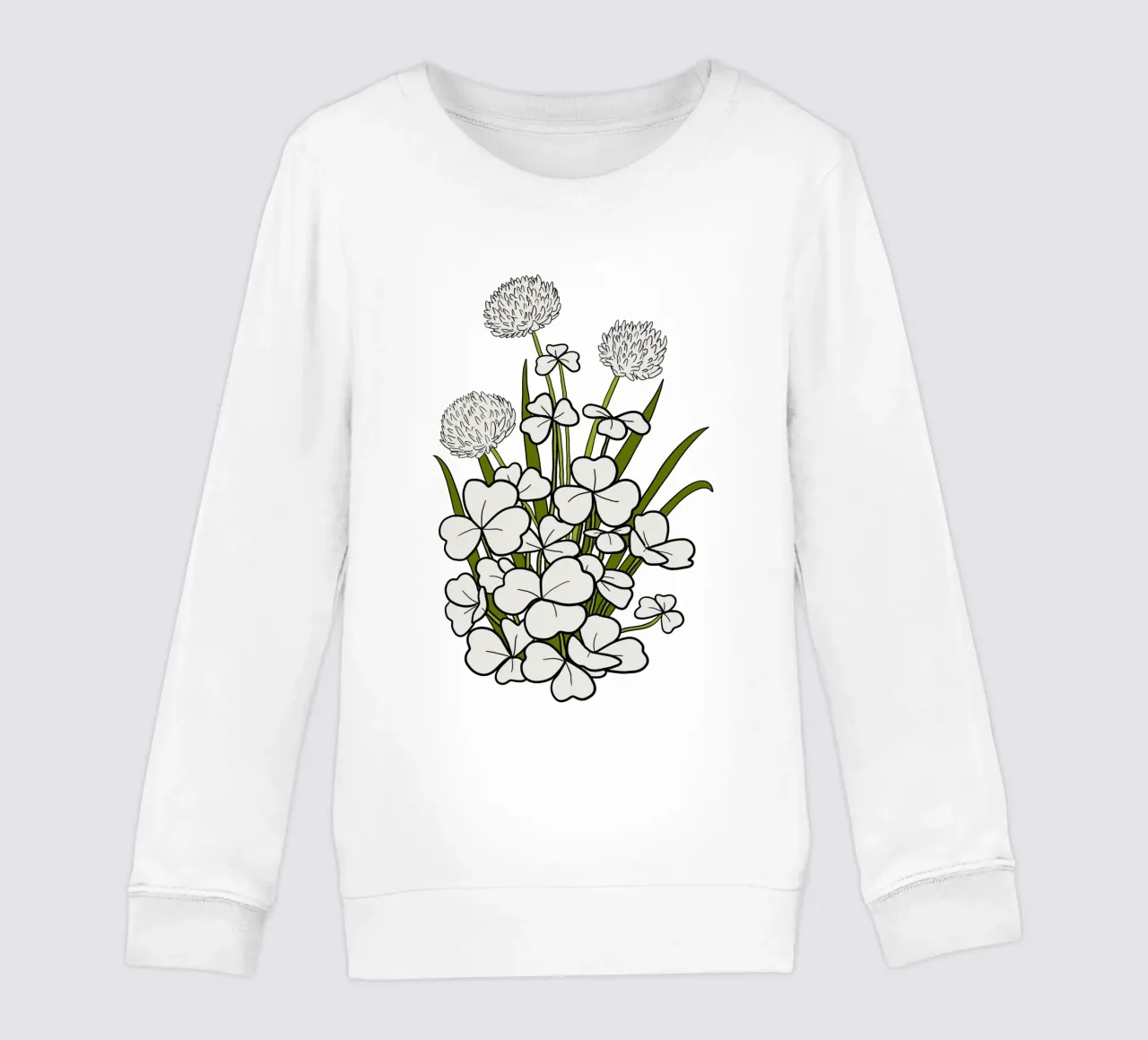 White shamrock felpa bambino da TijanaArtStudio88