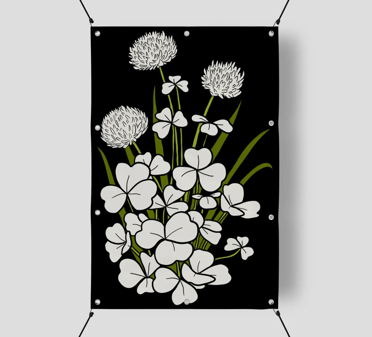 White shamrock telo in pvc da TijanaArtStudio88