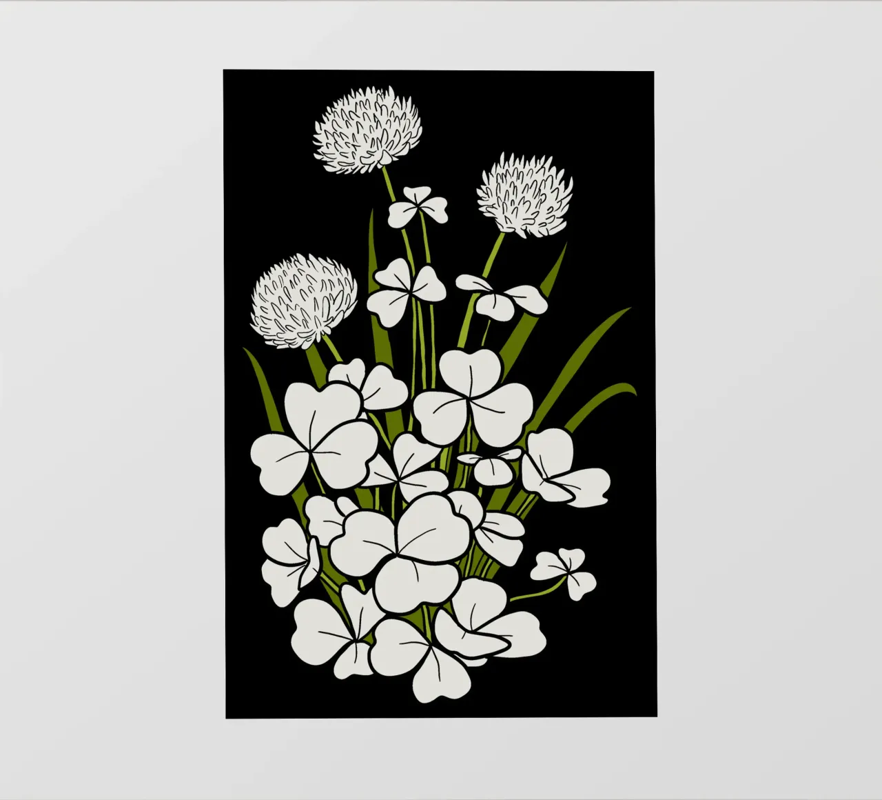 White shamrock telo in pvc da TijanaArtStudio88